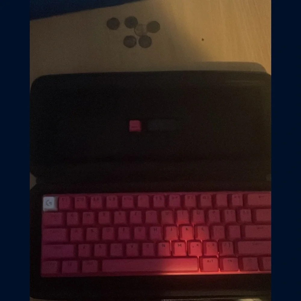 Vibrant Pink Keyboard with Protective Case